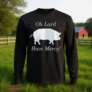 T-shirt à manches longues unisexe à col rond Oh Lard Have Mercy, chemise promotionnelle - Product Image 3