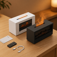 Difusor de Aroma con Llama de Chimenea ODIS, Humidificador Ultrasónico de Aceites Esenciales de 150 ml con Temporizador y Apagado Automático, Silencioso para el Hogar