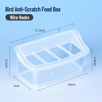 Mangeoire transparente anti-éclaboussures pour oiseaux avec couvercle et perchoir pour perruches et calopsittes, bac d'alimentation pour cage