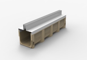 Grondaia di scarico in resina da 200mm ecologica con copertura in acciaio inossidabile - Product Image 4