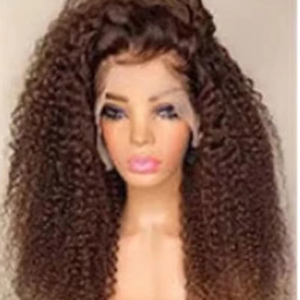 Divaswigs Raw <span class=keywords><strong>Castaño</strong></span> jengibre Marrón rizado Peluca Cabello humano virgen HD Peluca frontal de encaje - Product Image 1