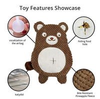 Jouets interactifs de distribution d'aliments pour animaux de compagnie en peluche velours côtelé renifleur animaux forme cache-cache jouet pour chiens