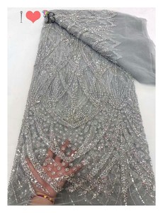 Diverses couleurs paillettes africaines nigérianes dentelle <span class=keywords><strong>française</strong></span> haute qualité mariage mariée dentelle tissu perlé luxe - Product Image 4