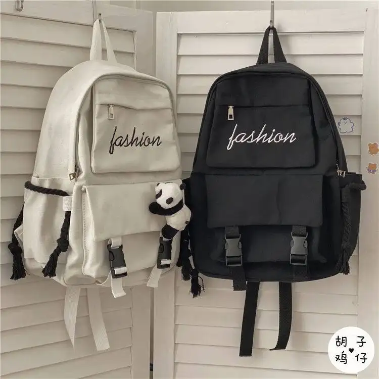 Fashion School bag Female College Students' Backpack High School Bags Simple Canvas Backpack