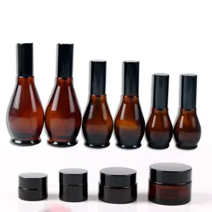 Avertan Botol Parfum Kaca Hidrolat, Bentuk Labu Kosong Kaca Semprot Amber 30Ml 50Ml 100Ml dengan Semprotan