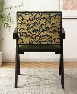 Midcentury Modern Wood Living Room <b>Chair</b> With Green Upholstery Solid <b>Back</b> Ergonomic Design For Home Furniture - Product Image 3