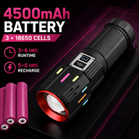 Lampe torche LED rechargeable USB-C W5241 avec zoom, batterie externe intégrée, IP54, en alliage d'aluminium, 1000 lumens, mise au point réglable, autonomie 3-6h