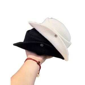 Chapeau d'hiver style Hepburn français à bord recourbé pour femme, 100 % coton, broderie florale à la main, nœud papillon, polyvalent pour l'étrangère - Product Image 5