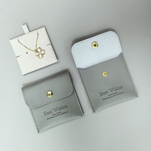 Pochette cadeau de stockage de pièces de monnaie de bijoux en PU de haute qualité Sac et <span class=keywords><strong>enveloppe</strong></span> à bouton imprimés de logo personnalisé pour montres et lunettes - Product Image 2