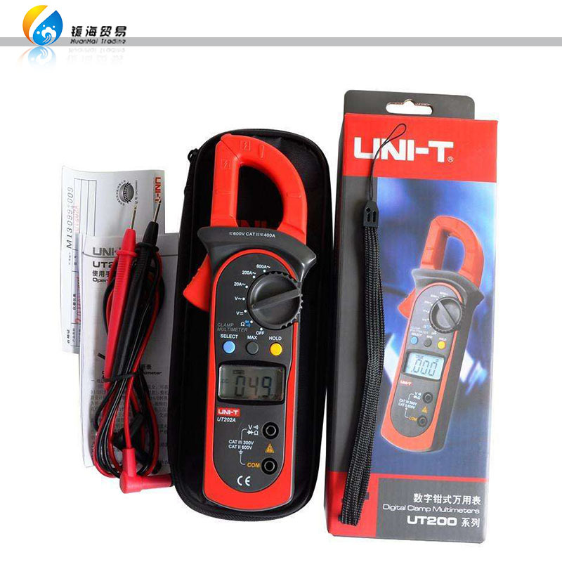 Digital Clamp Multimeter, High Resolution AC/DC/Resistance Meter, 600A, Uni-T UT202A
