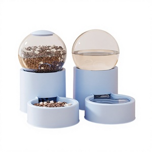 Combinazione di Distributore Automatico di Cibo e Acqua per Animali Domestici <span class=keywords><strong>con</strong></span> <span class=keywords><strong>Serbatoio</strong></span> da 6L e Dispenser d'Acqua a Sifone per Gatti e Cani - Product Image 1