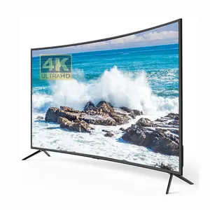 factory wholesale Metal Frame 4K UHD LED TV Curved 55 65 75 Inch Smart Television TV