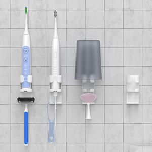 Soporte para cepillo de dientes eléctrico Alyson, base de plástico montada en la pared, diseño simple, no requiere perforación - Product Image 3