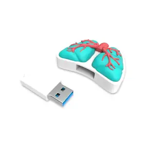 Lunge geformte pvc-usb-flash-laufwerk/menschliche organ USB die kann personalisierte mit ihrem eigenen details