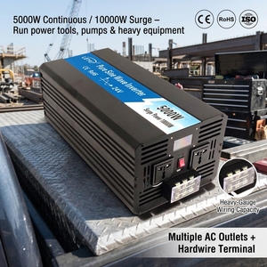 <span class=keywords><strong>Inversor</strong></span> de Onda Sinusoidal Pura de 5000w, 12v 110v 220v, <span class=keywords><strong>Inversor</strong></span> de CC <span class=keywords><strong>a</strong></span> CA con Pantalla LED y Carga de Baterí<span class=keywords><strong>a</strong></span> - Product Image 4