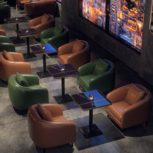 Conjunto de Mesa y Sillas de Bambú Estilo Retro para <span class=keywords><strong>Bar</strong></span>, Pub, Cafetería, Restaurante Occidental, Tienda de Té con Leche, Asientos de Pared - Product Image 2
