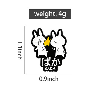 เข็มกลัดเคลือบลายกระต่ายบาคาญี่ปุ่น สไตล์อนิเมะ น่ารัก ตลกๆ ขายส่ง - Product Image 6