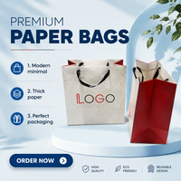 Sacs de shopping en papier couché écologiques imprimés avec logo personnalisé, sacs cadeaux réutilisables de luxe pour les petites entreprises