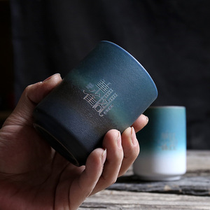 Stile giapponese grande bicchiere in ceramica Design minimalista tazza da tè con glassa di cottura graduale per uso domestico e ristorante - Product Image 3