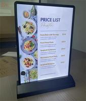 Cadre d'affichage LED double face rechargeable A4/A5 pour affiches et menus, éclairage LED de table A4
