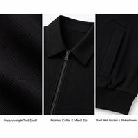Chaqueta Blouson de Primavera para Hombre, 220GSM, con Cuello Vuelto, Cremallera Completa, Hombros Caídos, Puños y Dobladillo Acanalados, Bolsillos con Ribete, Personalizada de Fábrica