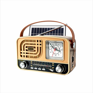 Retro clock portable multi-functional full-band emergency solar radio <b>player</b> - Product Image 3