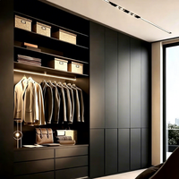 Armoire de luxe en bois massif sur mesure, pliable, pour toute la maison, avec un portant supérieur, un meuble à vin et un meuble à chaussures, pour chambre et vestiaire