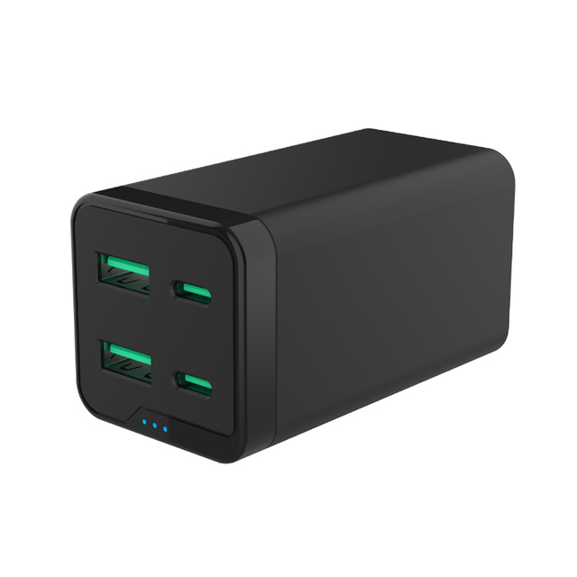 120W 2C2A GaN Charger, PD QC4+ PPS Fast Charging Wall Adapter, 4-Port Gallium Nitride Charger for Smartphones, Laptops, Tablets