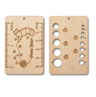 Règle de mesure en bois pour aiguilles à tricoter, jauge de tricot, forme mignonne de mouton, outil de mesure pour crochets, accessoires de tricot
