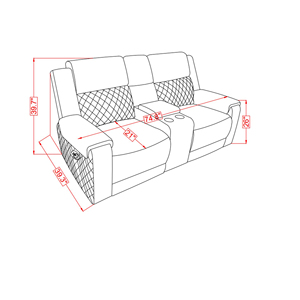 Grey/<b>Black</b> Modern Reclining <b>Sofa</b> and Loveseat Set with Wood Legs Fabric Upholstery Modular Design Eco-Friendly Features - Product Image 5