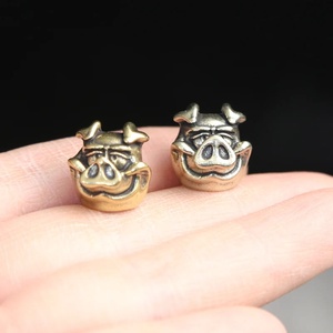 Vintage Silvery Piggy Umbrella DIY Boar Bracelet Accessories White Pig Brass Beads Key <b>Ring</b> Lanyard Pendants Metal <b>Spinners</b> - Product Image 4