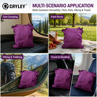 Oreiller de camping gonflable portable en PVC 190T imperméable avec éponge pour les voyages en plein air, la randonnée et le trekking