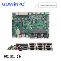 Placa Base Thin ITX Intel I3-7100U I5-8250U I7-8550U con 4 Puertos Gigabit LAN, 3 HDMI, 6 COM, Compatible con Win7, Win10, Linux, Router Suave para Seguridad de Red