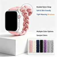 Bracelet de montre en nylon tressé extensible compatible avec Apple Watch Series 10 9 8 7 6 5 4 SE, sangle de poignet souple élastique à boucle unique
