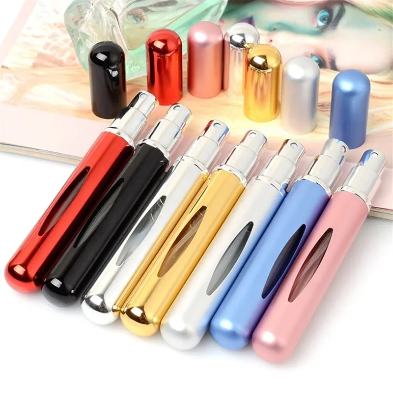 Atomizer Parfum Saku Warna-warni Aluminium dan Kaca Isi Ulang 6Ml untuk Parfum