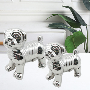 Statue de <span class=keywords><strong>chien</strong></span> en céramique de conception Art déco chinoise populaire européenne Figurine pour la décoration intérieure ou les cadeaux du Nouvel An - Product Image 1