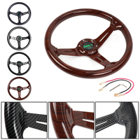 Volant de course sport en fibre de carbone de 14 pouces (345 mm) à déport profond, universel pour voitures, camions et accessoires automobiles