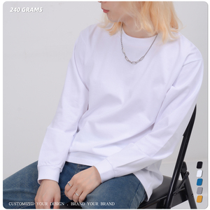 T-shirt décontracté noir et blanc personnalisé 100% coton de haute qualité, haut à manches longues confortable avec motif imprimé - Product Image 2