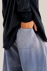 Heavyweight Acid Wash Vintage Distressed <b>Wide</b> <b>Leg</b> <b>Mens</b> Pants Custom Oversized Patchwork Cotton Streetwear Baggy <b>Trousers</b> - Product Image 2