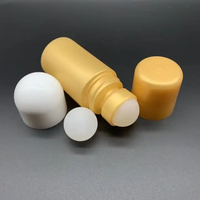 Flacon roll-on en plastique de 60 ml, cylindrique, pour déodorant, huile essentielle arabe, avec compte-gouttes