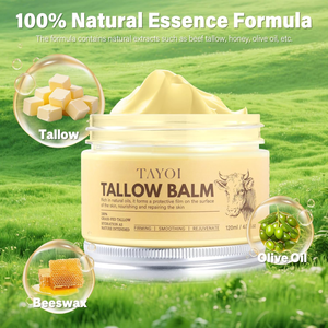 Bálsamo Cremoso Nutritivo Profundo de Sebo de Animales Alimentados con Pasto, <span class=keywords><strong>Hidratante</strong></span> <span class=keywords><strong>Facial</strong></span> para la Piel, Calmante para la Sequedad Corporal, <span class=keywords><strong>Crema</strong></span> <span class=keywords><strong>Facial</strong></span> Anti-Agrietamiento - Product Image 1