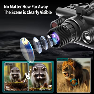 แว่นตาส่องกลางคืนทางยุทธวิธี Z9157 กล้องส่องทางไกลแบบสวมศีรษะพร้อมไฟอินฟราเรดปรับได้สำหรับการตั้งแคมป์และการลาดตระเวนรักษาความปลอดภัย - Product Image 5