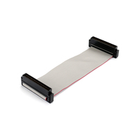 كابل SCSI IDC مسطح بموصلين ذكر، سلك معزول بالـ PVC رمادي 28AWG، تجميع أسلاك بمسافة بينية 2.54 مم، طول مخصص، تصنيع OEM
