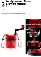 Multifunctionele voedselprocessor, handmatige snijder, eigeel scheider, 5-in-1 groente- en fruitmixer, roestvrijstalen messen, plastic, handmatig