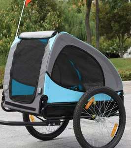 Remorque de vélo en acier 140x71x83cm, capacité 30kg, <span class=keywords><strong>pour</strong></span> bébé/animal de compagnie/transport de marchandises, chariot utilitaire pliable <span class=keywords><strong>pour</strong></span> les voyages en plein air - Product Image 6
