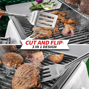 Kit d'accessoires pour barbecue d'extérieur Rose Poignée en bois robuste Outils de barbecue en acier inoxydable Ensemble d'outils de barbecue pour hommes Ensemble cadeau de luxe - Product Image 4