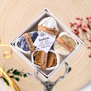 Caja de Regalo con Piedras Naturales de Cristal Crudo con Signos del Zodiaco y Palabras Curativas - Product Image 3