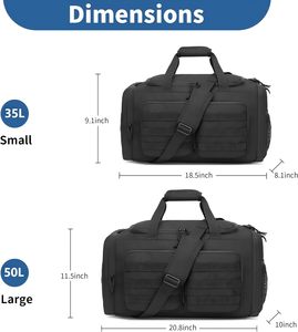 Bolsa Táctica de Lona para Hombre, Bolsa de Lona de 35L para Gimnasio, Viajes de Fin de Semana, Entrenamiento, Bolsa Molle - Product Image 4