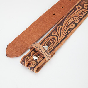 Correa de Cuero Genuino para Hombre, Estilo Vintage, con Grabado, Versátil, Casual, Minimalista, de Repuesto, en Oferta - Product Image 2
