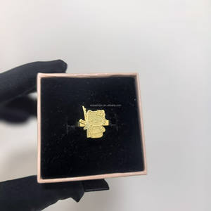 स्टेनलेस स्टील अनुकूलित कार्टून पात्रों प्यारा बिल्ली की अंगूठी सरल और ठंडा शैली 14k 18k 18k सोने की प्लेटेड वर्ण रिंग - Product Image 1